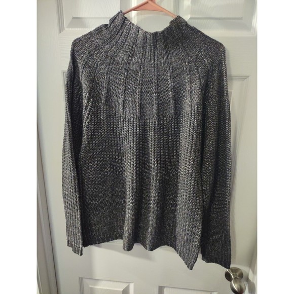89th + Madison Sweater Size L Gray High Neck - Picture 3 of 9